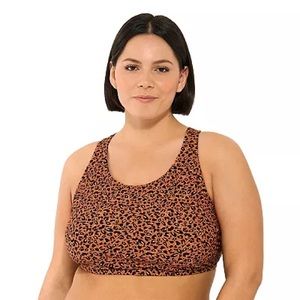 NWT Leopard Print Swim Top 3X.